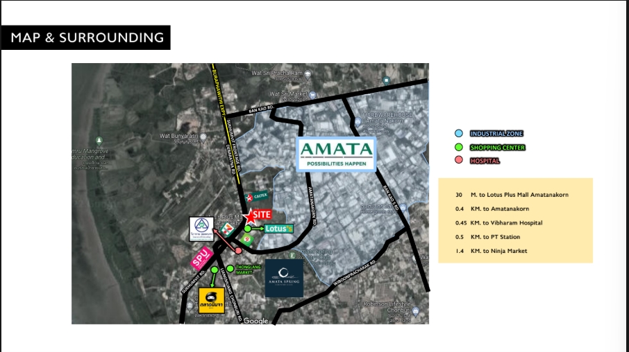 For SaleLandPattaya, Bangsaen, Chonburi : 🔥Urgent sale 🔥Land in Amata Chonburi, Lotus Plus Mall