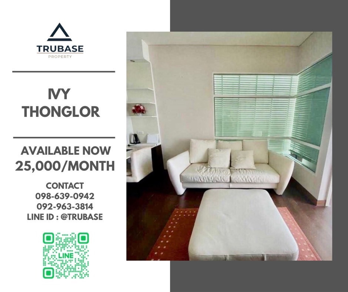 For RentCondoSukhumvit, Asoke, Thonglor : 👑Condo for rent Ivy Thonglor, good price, beautiful room, fully furnished.