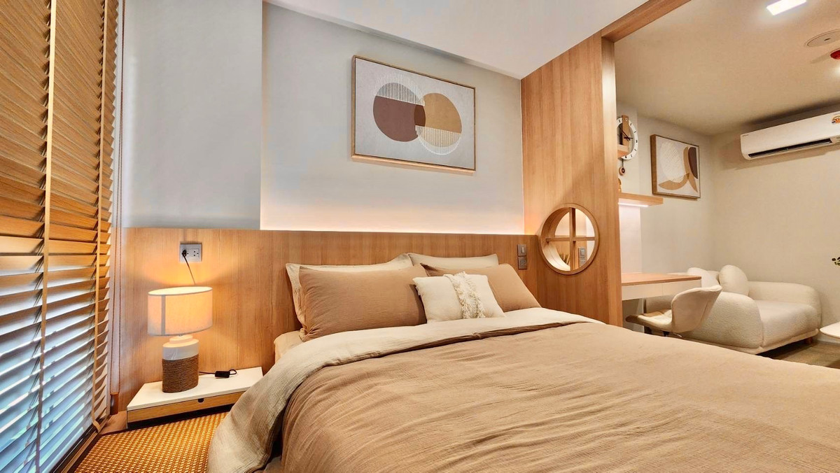 For RentCondoPathum Thani,Rangsit, Thammasat : Free Wifi + water filter in Kave Town Island room, next to Bangkok University, pool view, beautifully decorated.