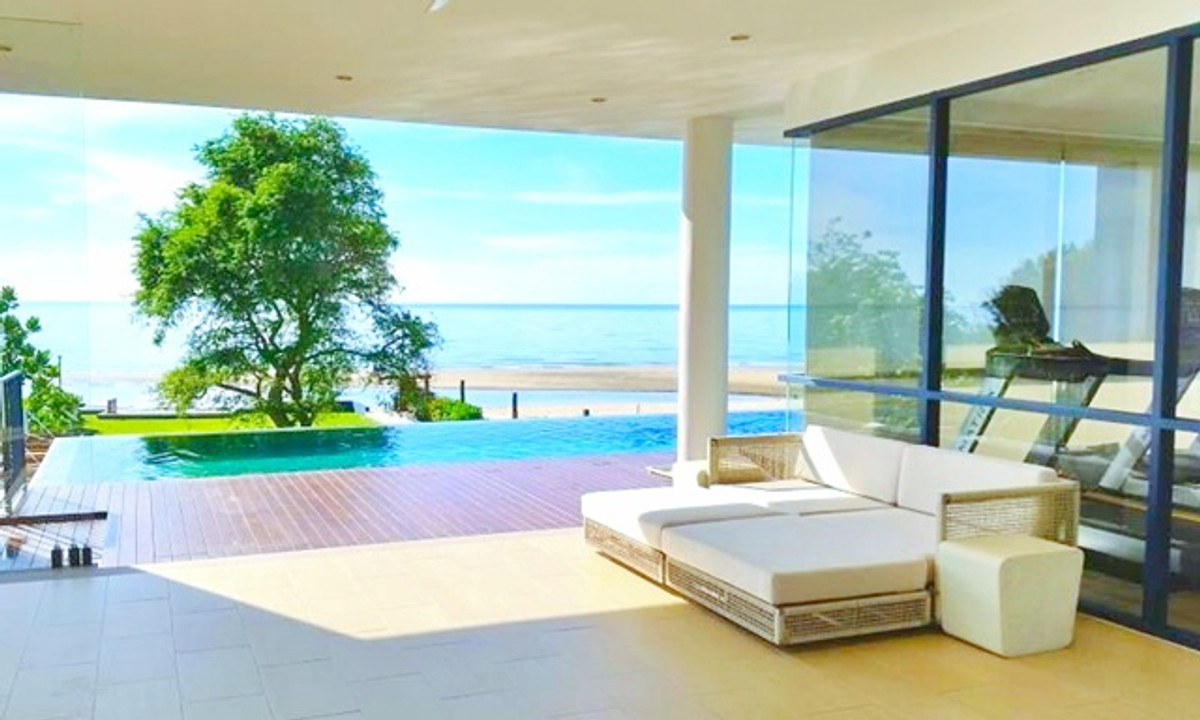 For RentCondoCha-am Phetchaburi : Cha-am beach sea view Baan Thiw Talay Blue Sapphire Cha-am ATV Park condo for rent 9th floor fully f