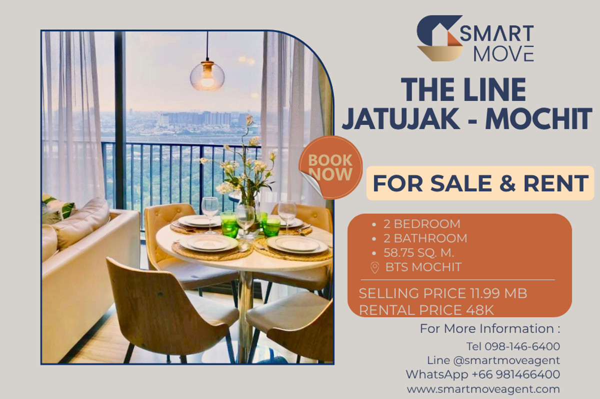 CondoSapankwai,Jatujak : 🔥 For Sale - Rent !! Chatuchak Park view, high floor 36++!!🔥 Code C20230208467..........The Line Jatujak - Mochit, 2 bedroom, 2 bathroom, furnished, ready to move in, Special Deal!!📣📣
