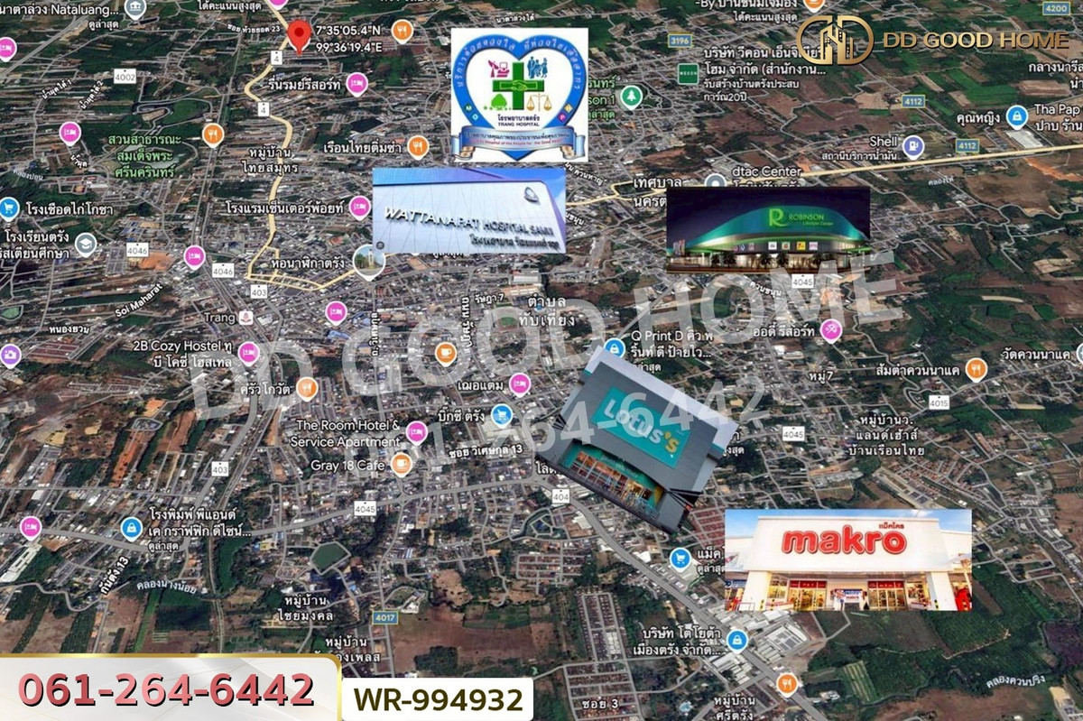 For SaleLandTrang : WR-994932 Land in Thap Thiang, 154 sq wah, Trang, near Robinson Lifestyle Trang