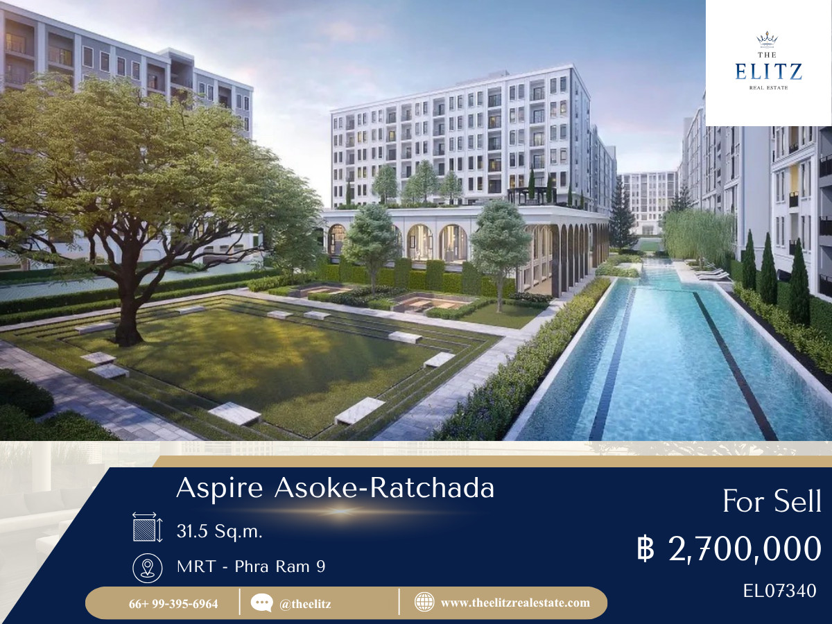 For SaleCondoRama9, Petchburi, RCA : ✨ Best price in the market Aspire Asoke-Ratchada This room is real. You have to hurry before it slips away 🎉