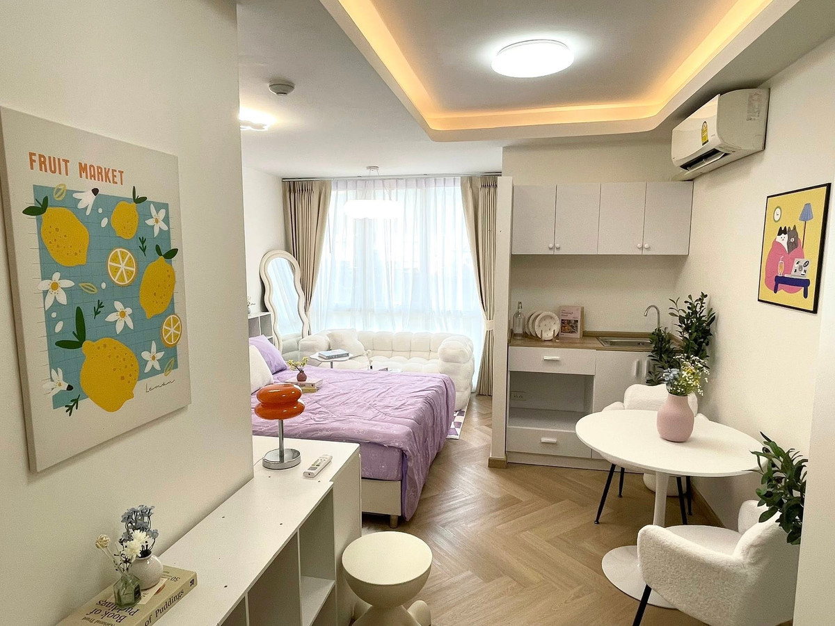 For RentCondoRama9, Petchburi, RCA : Condo, 4th floor, good location, beautifully decorated, for rent, Rama 9-RCA area, near Bravo BKK, only 350 meters.