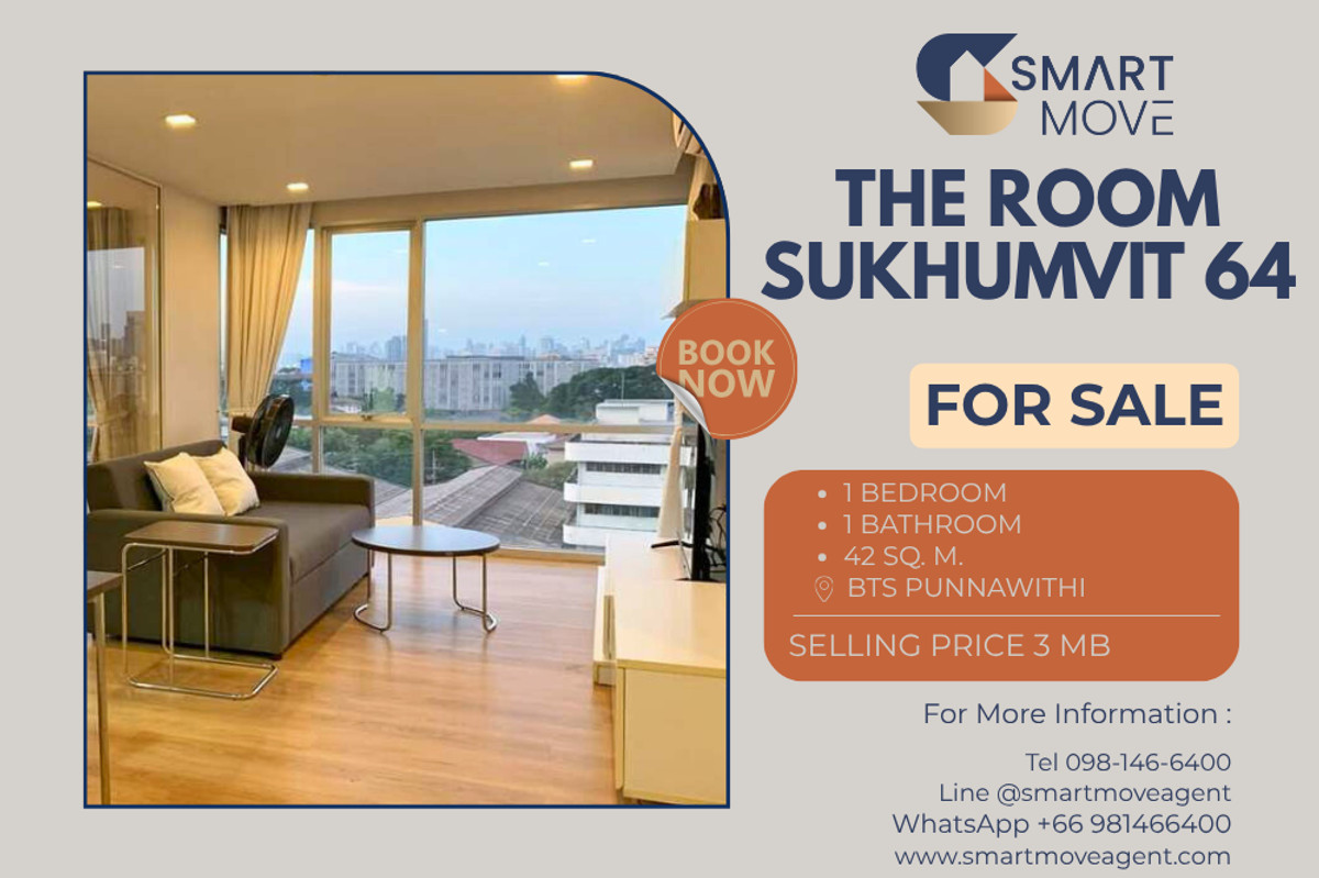 For SaleCondoOnnut, Udomsuk : 🔥 For Sale !! big size, corner room !! 🔥 Code C20251000088..........The Room Sukhumvit 64, 1 bedroom, 1 bathroom, furnished, SELL AT LOSS!!📣📣