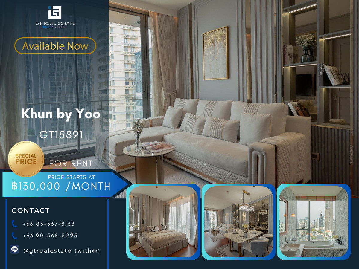 For RentCondoSukhumvit, Asoke, Thonglor : ✨ GT15891 | Condo Khun By Yoo, convenient travel, near BTS, there is a shuttle, beautiful room, fully furnished, ready to move in!!