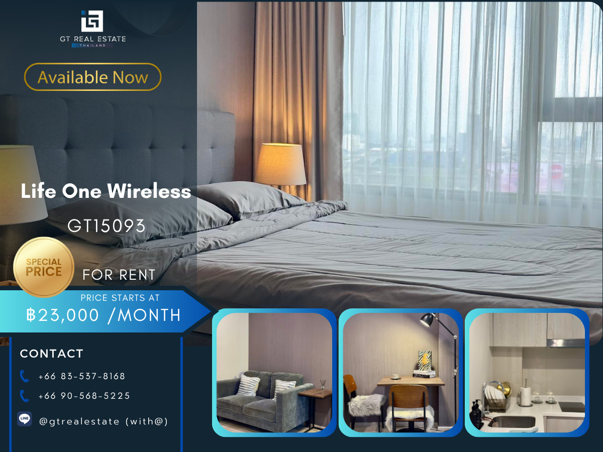 For RentCondoWitthayu, Chidlom, Langsuan, Ploenchit : Life One Wireless Condo, convenient travel, close to BTS, has a shuttle, beautifully decorated room, fully furnished, ready to move in!!
