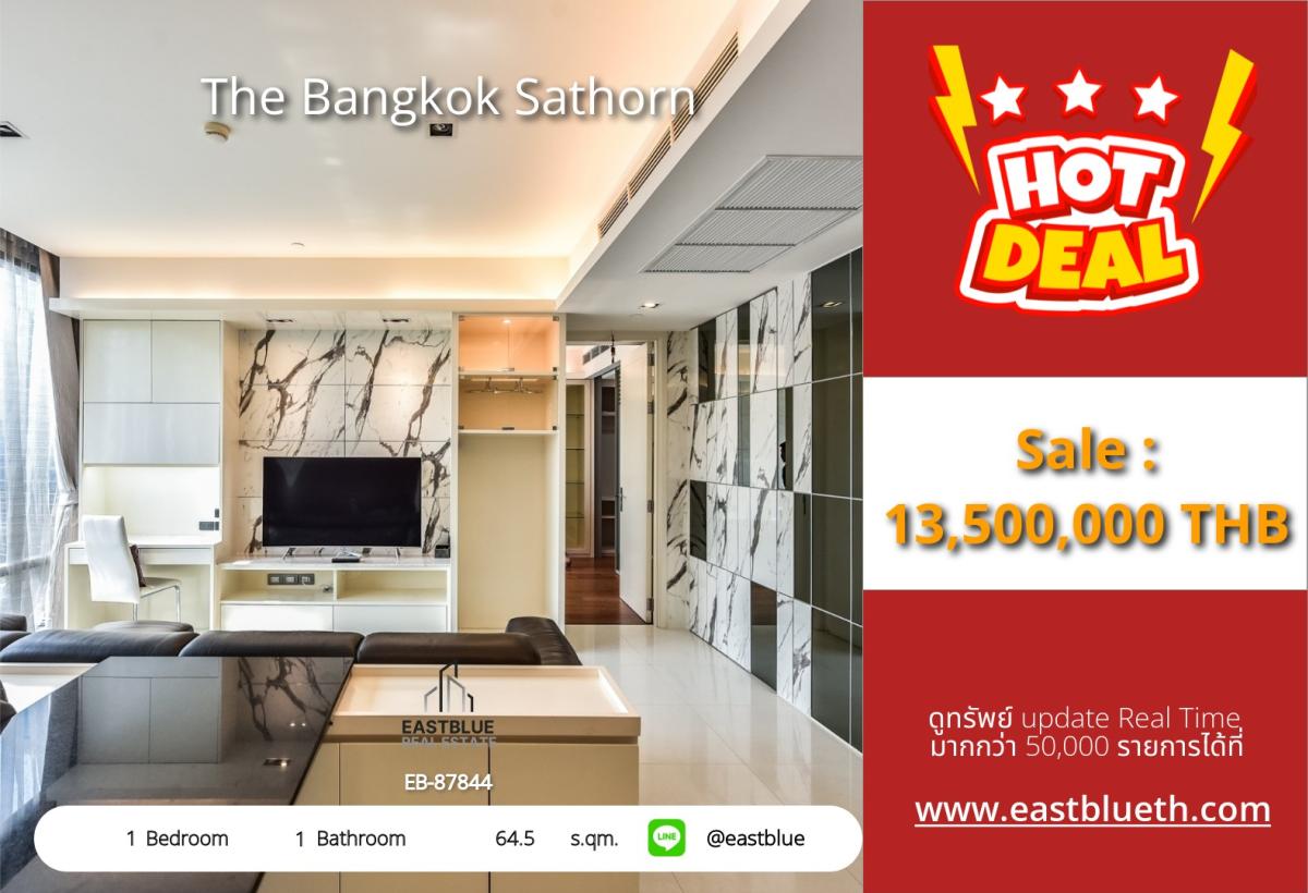 For SaleCondoSathorn, Narathiwat : Luxury condo The Bangkok Sathorn near BTS Surasak, 64.5 sq.m. Price 13.5 million.
Life in the heart of Silom with a swimming pool, fitness center, and natural garden!