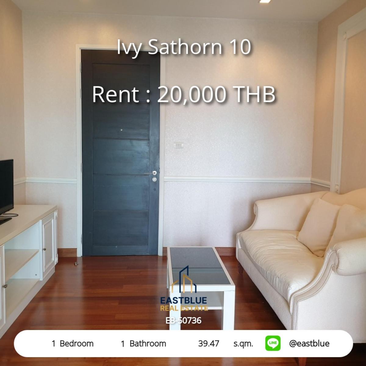 ให้เช่าคอนโดสาทร นราธิวาส : ค้นพบความสะดวกสบายที่ Ivy Sathorn 10 เพียง 20,000 บาท/เดือน! 
1 ห้องนอน พร้อมวิวใจกลางเมือง ใกล้ BTS Chong Nonsi!