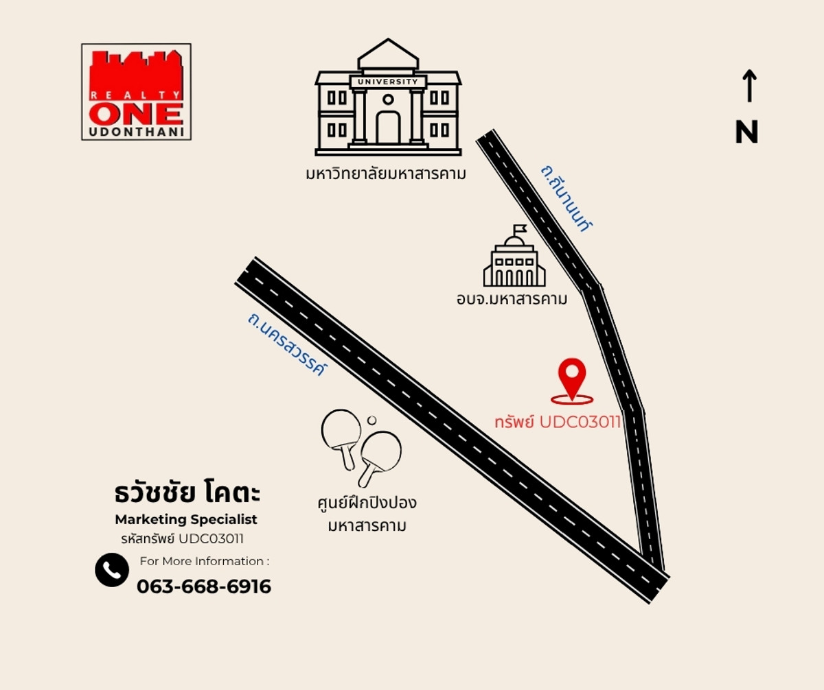 ขายที่ดินมหาสารคาม : ที่ดินพร้อมสิ่งปลูกสร้าง 3 งาน 79 ตารางวา กลางเมืองมหาสารคาม ใกล้สถานศึกษา และสถานที่ราชการ