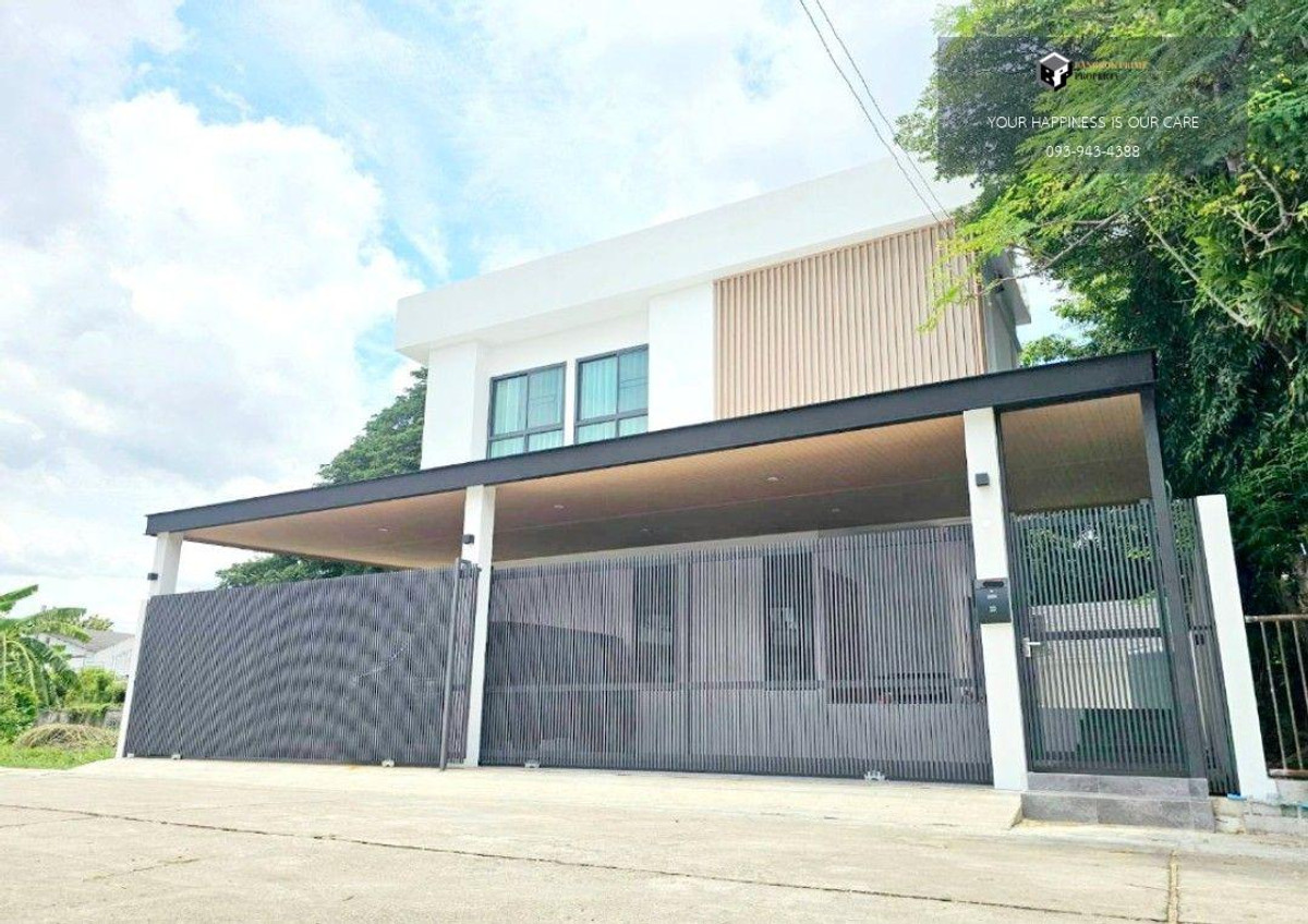 For SaleHouseRathburana, Suksawat : Modern style house, Soi Phutthabucha 34, house on the corner next to the garden. Facing south The wind always blows past. #2025103112717