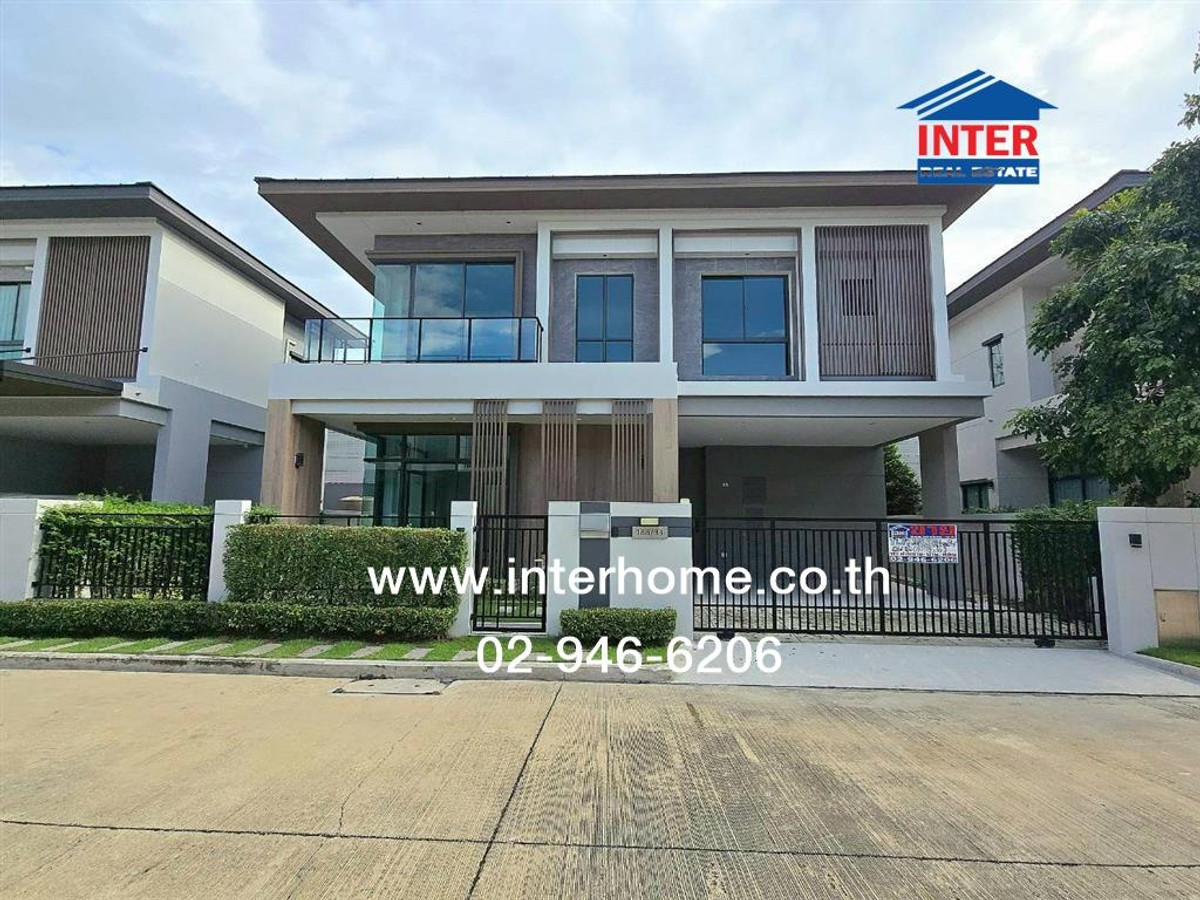 For SaleHouseMin Buri, Romklao : 2-story detached house, 54.2 sq m, Bangkok Boulevard Village, Ramkhamhaeng - Wongwaen, near Misteen intersection. Rat Phatthana Road, Ramkhamhaeng Road, Saphan Sung District, Bangkok