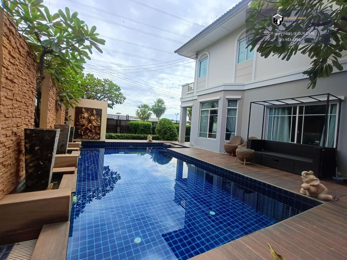 For SaleHouseLadkrabang, Suwannaphum Airport : Passorn Prestige Onnut | Single house with private swimming pool, corner house #2025103112712