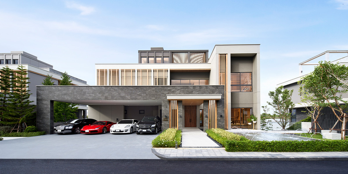 For SaleHouseLadkrabang, Suwannaphum Airport : Luxurious mansion next to LAKE LEGEND BANGNA – SUVARNABHUMI with private swimming pool. Decorated and ready to move in