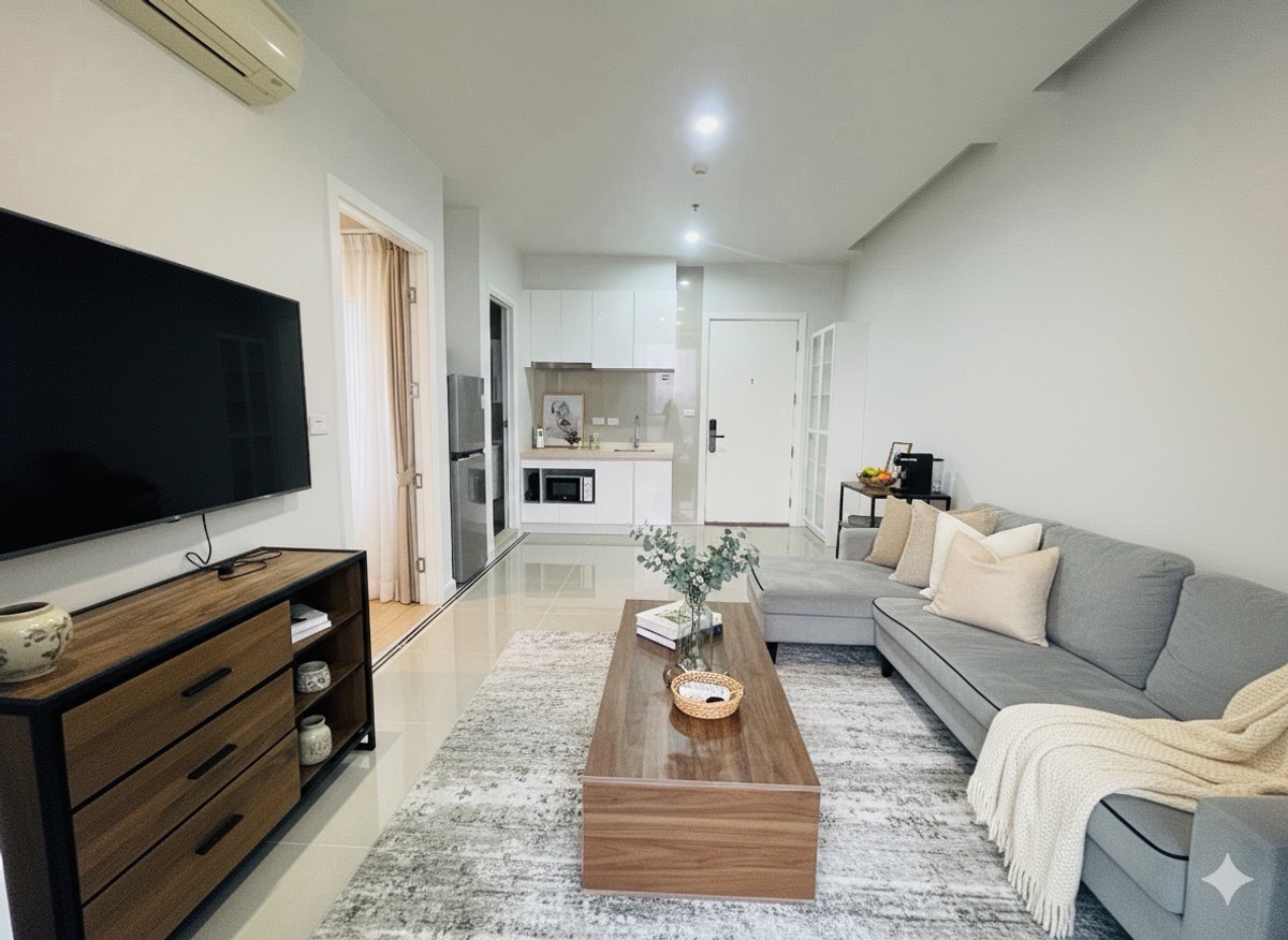 For RentCondoRama9, Petchburi, RCA : 🔥Urgent rent, Condo TC Green Rama 9, near MRT Rama 9, corner room, newly decorated🔥