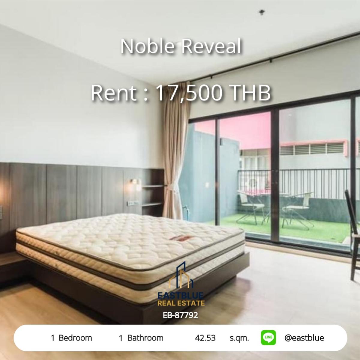 ให้เช่าคอนโดสุขุมวิท อโศก ทองหล่อ : เช่าคอนโด Noble Reveal 1 ห้องนอน ใกล้ BTS เอกมัย 
พร้อมสระว่ายน้ำ ฟิตเนส ปลอดภัย ราคาสุดคุ้ม 17,500 บาท/ด.