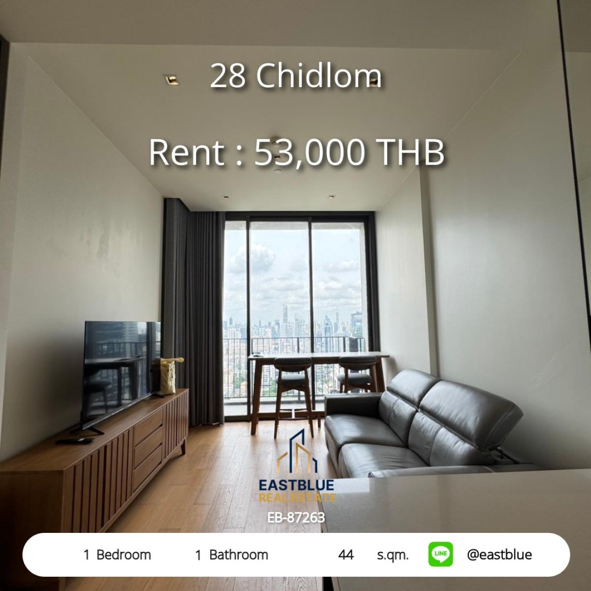 ให้เช่าคอนโดวิทยุ ชิดลม หลังสวน : คอนโดหรูใจกลางชิดลม 1 ห้องนอน เพียง 53,000 บ./ด. 
เดินทางสะดวก ใกล้ BTS และห้างดัง พร้อมสิ่งอำนวยความสะดวกครบ!