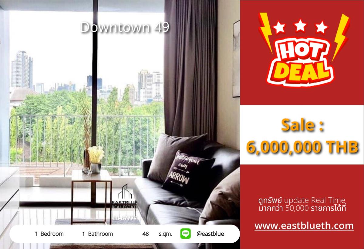 For SaleCondoSukhumvit, Asoke, Thonglor : 12/02/2026, Luxury condo in a prime location near BTS Phrom Phong, 48 sq.m.Fully furnished, ready to move in, starting at only 6 million!