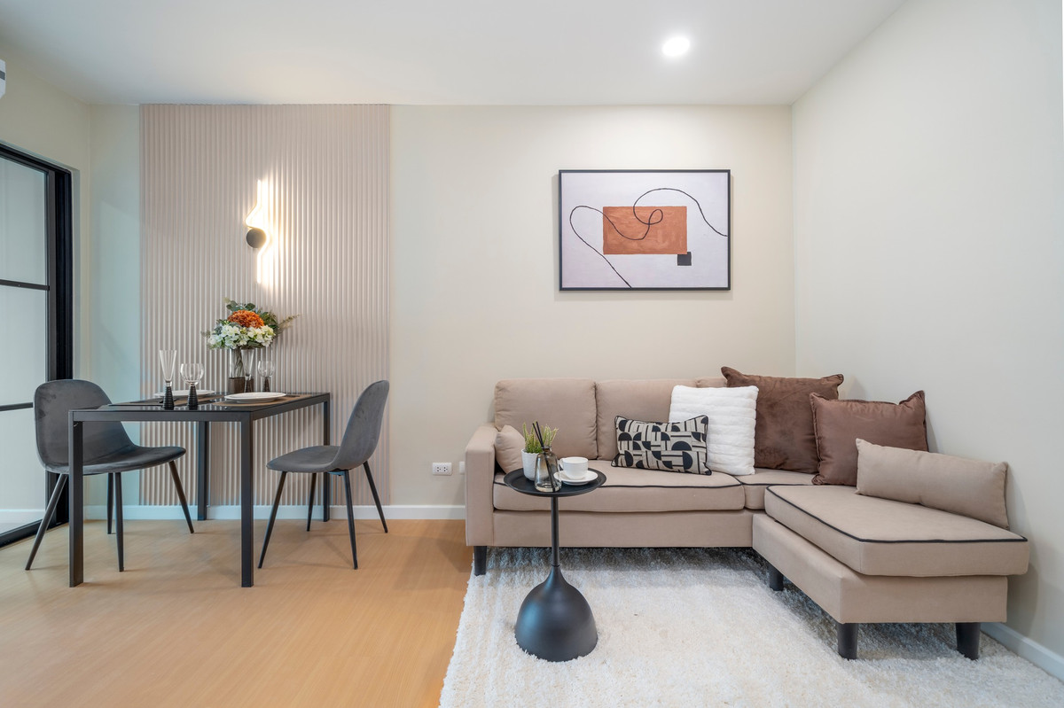 For SaleCondoBangna, Bearing, Lasalle : K-6612 Newly decorated condo, high floor, ready to move in, near International School and BTS Bearing.