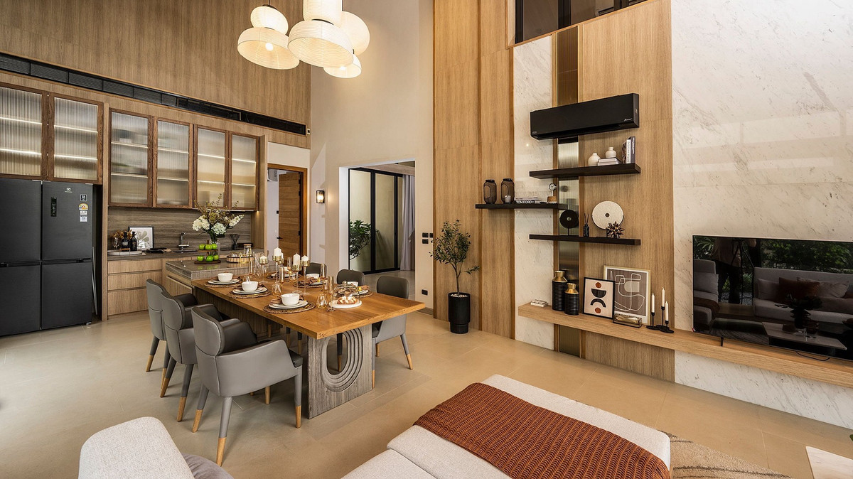 For SaleHousePattaya, Bangsaen, Chonburi : Wisdom First Residence, a luxurious Mid-Century style house in the heart of the valley, 1,400 rai at Wisdom Valley, Khao Mai Kaeo, Chonburi.