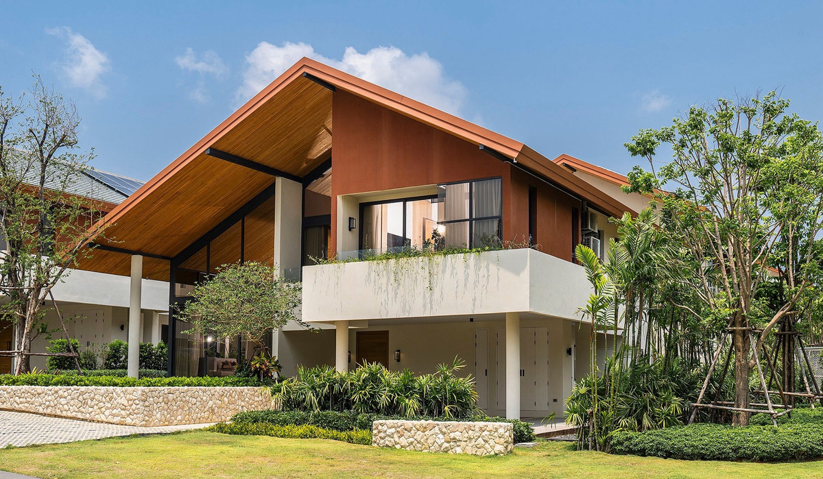 For SaleHousePattaya, Bangsaen, Chonburi : Wisdom First Residence, a luxurious Mid-Century style house in the heart of the valley, 1,400 rai at Wisdom Valley, Khao Mai Kaeo, Chonburi.