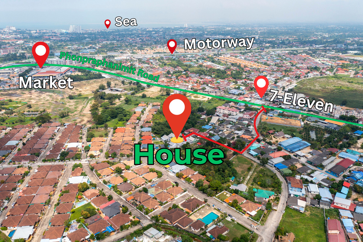 For SaleHousePattaya, Bangsaen, Chonburi : 🔥 Single house in new condition Soi Siam Country Club | 3 bedrooms, 3 bathrooms | 61.7 sq m | only 5.99 million baht 🔥