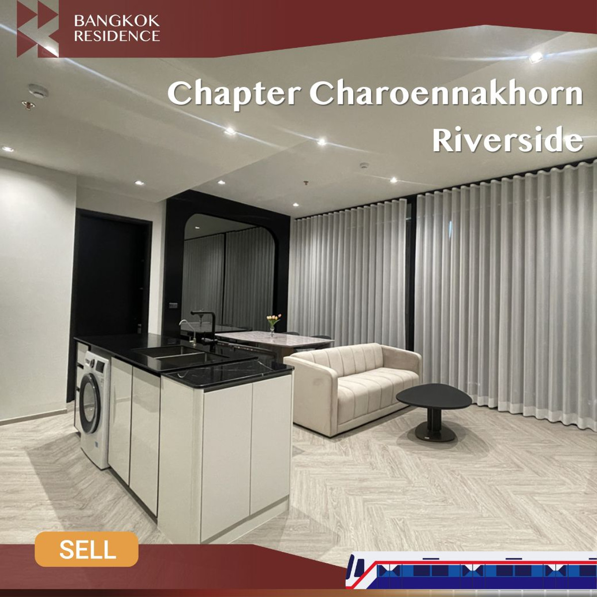 For SaleCondoWongwianyai, Charoennakor : 🌅Rare River View Unit! Fully Furnished & Ready to Move In 💎 Chapter Charoennakhorn Riverside near ICONSIAM