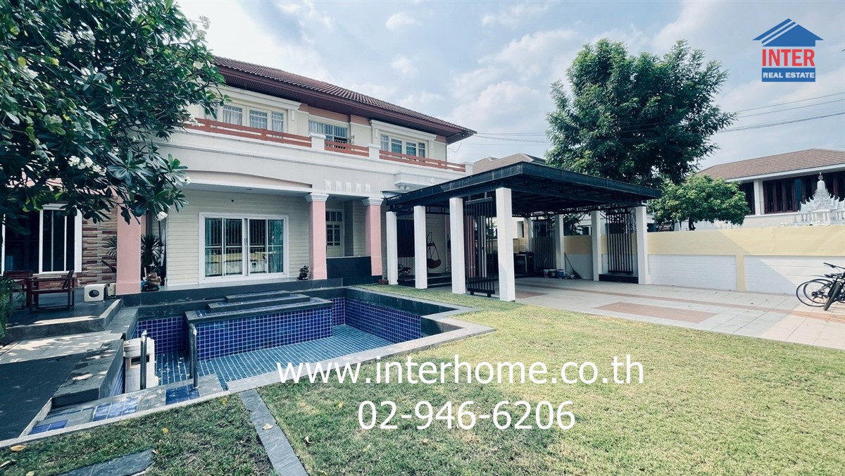 ขายบ้านปทุมธานี รังสิต ธรรมศาสตร์ : บ้านเดี่ยว 2 ชั้น 198 ตร.ว. หมู่บ้านมณีรินทร์ เอ็กคลูซีฟ ซอยบ้านกลาง1/ 4 ถนนรังสิต-ปทุมธานี ถนนพหลโยธิน เมืองปทุมธานี ปทุมธานี