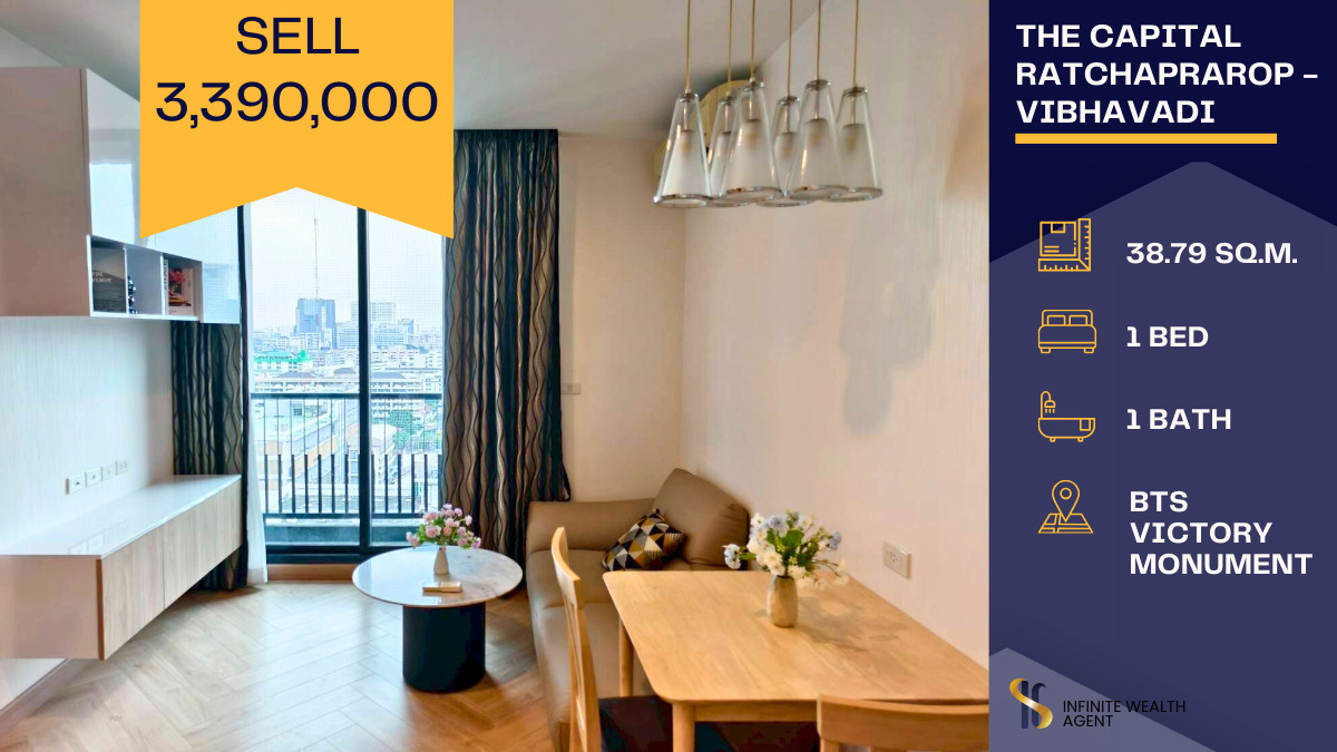 For SaleCondoRatchathewi,Phayathai : 📍 The Capital Ratchaprarop - Vibhavadi 💰 Unbelievable Price! Only 3,390,000 THB — unbeatable deal for this prime location‼️ ✨ Excellent location with easy access to BTS Victory Monument