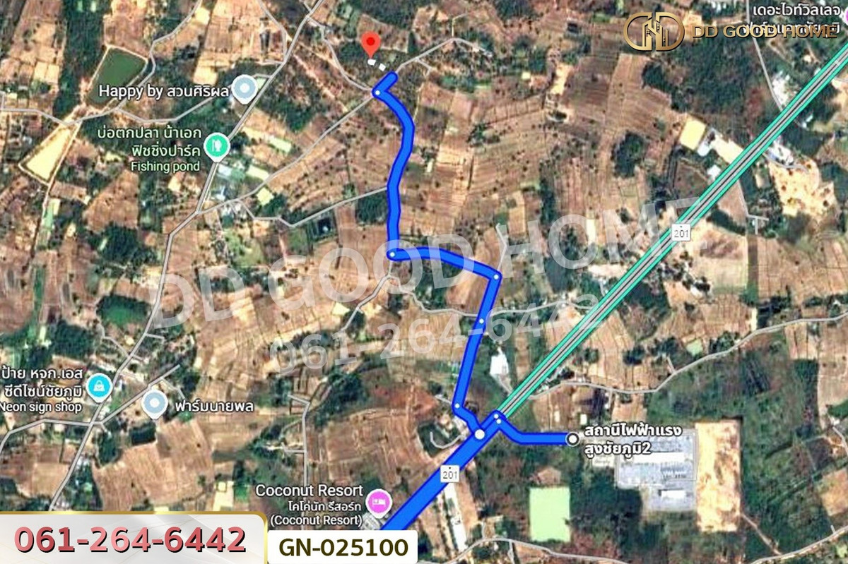 For SaleLandChaiyaphum : GN-025100 Land in Ban Lao, 5 rai, Chaiyaphum, near Chaiyaphum School for the Deaf