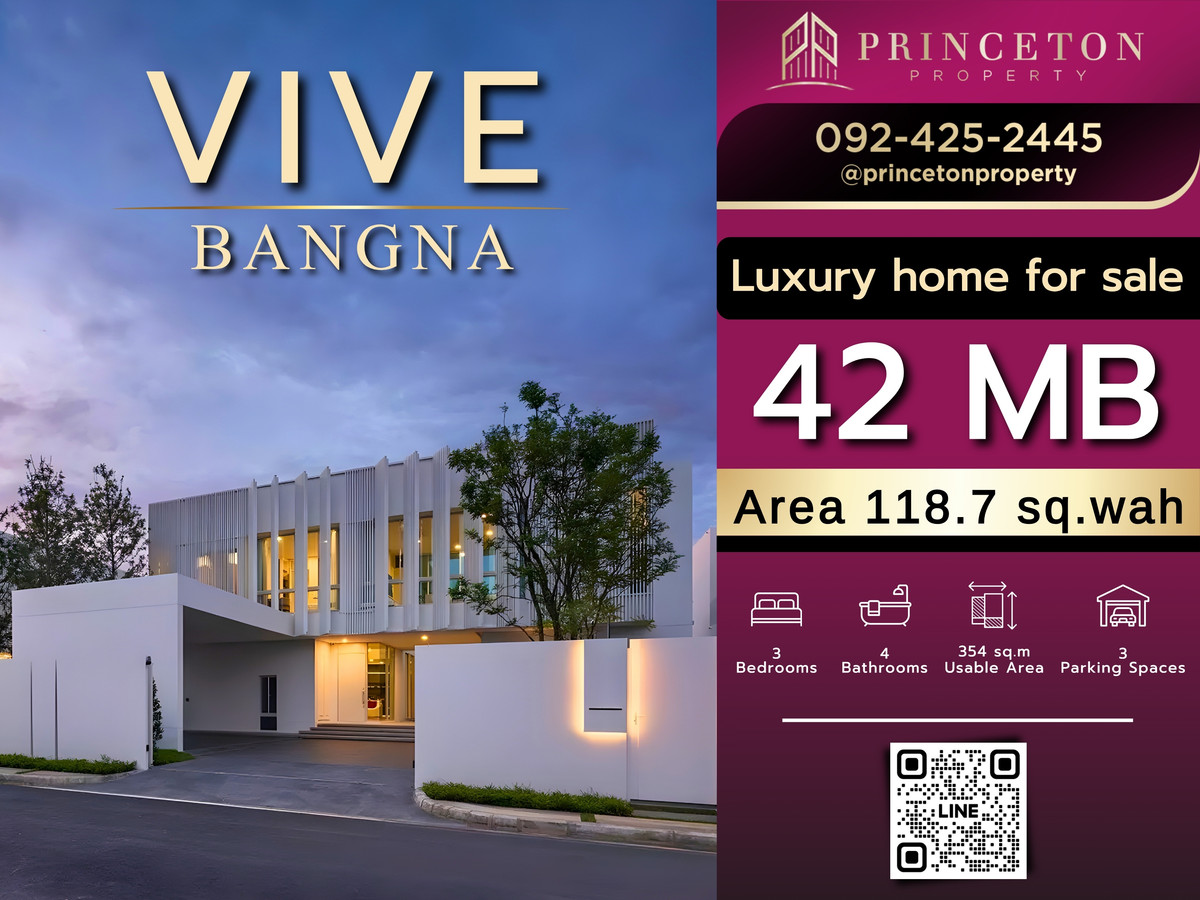 For SaleHouseBangna, Bearing, Lasalle : VIVE Bangna Super Luxury Modern Minimal residence 📞092-4252445