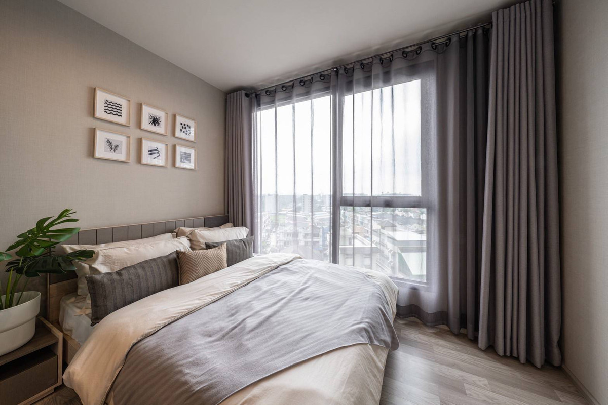 For RentCondoBangna, Bearing, Lasalle : Newly decorated room, renovated, very beautiful, for rent 1 bedroom, 1 bathroom, Ideo Mobi Sukhumvit East Point.