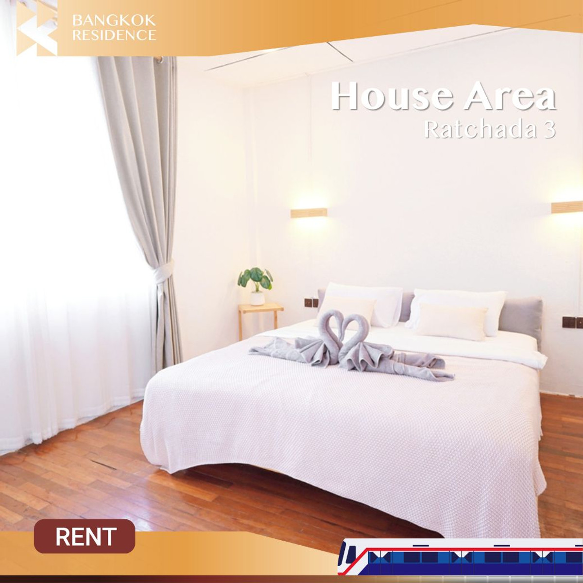 For RentHouseRatchadapisek, Huaikwang, Suttisan :  House Area Ratchada 3 🏡 Detached house in the heart of Ratchada–Rama 9, only 1.4 km from MRT Rama 9 🚇 