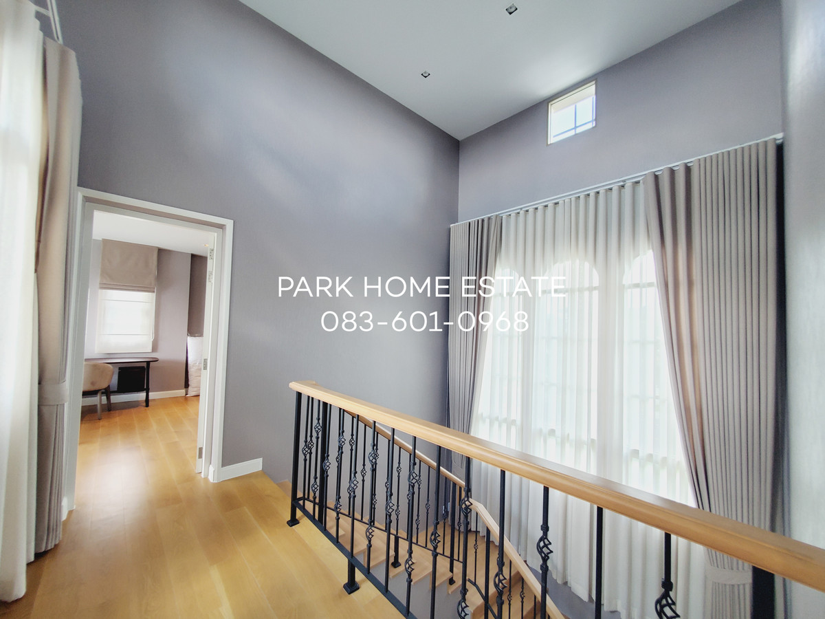 For RentHousePathum Thani,Rangsit, Thammasat : For Rent: Sereno Reignwood Residence Collections A Spanish-style single-family home surrounded by over 2,000 rai of nature, with a golf course backing onto the house.