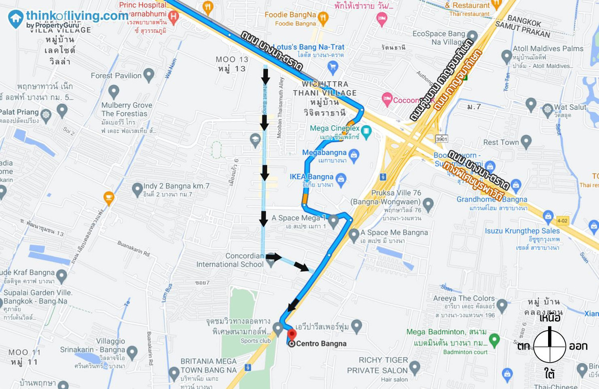 For RentHouseBangna, Bearing, Lasalle : Luxurious house for rent, ready to move in, Centro Bangna (Centro Bangna), near Mega Bangna and international schools.