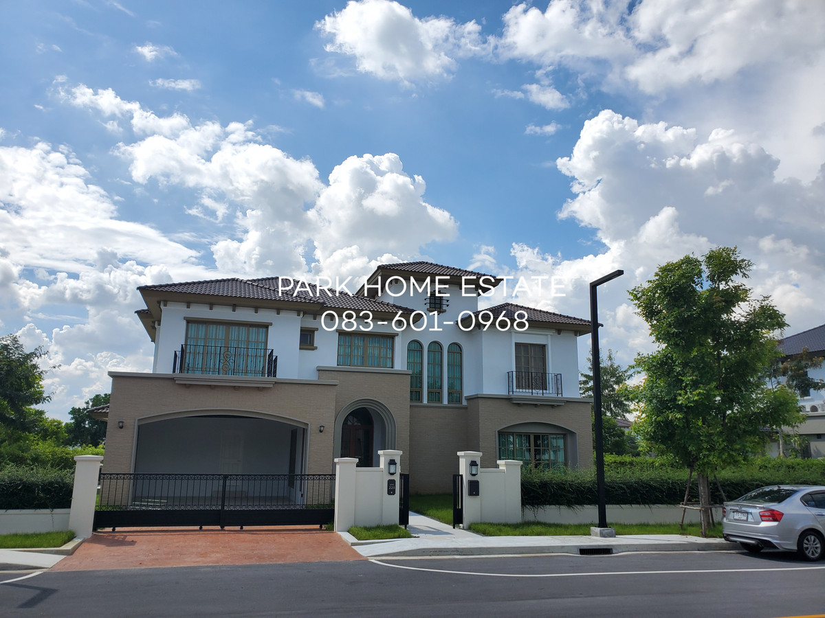 For RentHousePathum Thani,Rangsit, Thammasat : For Rent: Sereno Reignwood Residence Collections A Spanish-style single-family home surrounded by over 2,000 rai of nature, with a golf course backing onto the house.