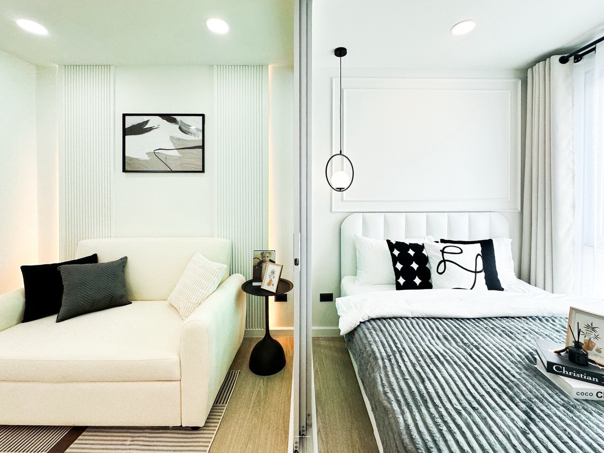 For SaleCondoRamkhamhaeng, Hua Mak : The owner is selling it himself. Completely redone the room, good price, Plum Ram 60, plus new appliances.