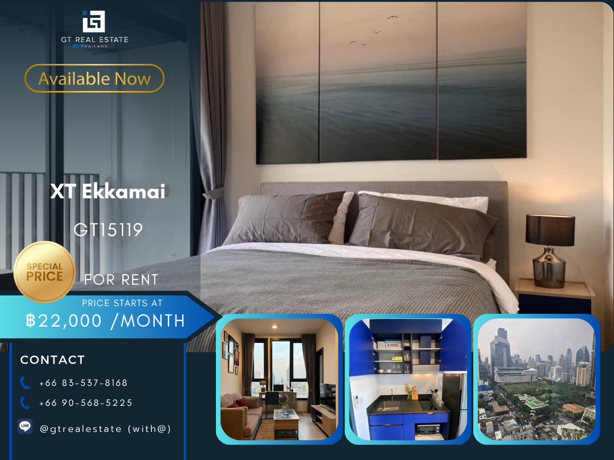 For RentCondoSukhumvit, Asoke, Thonglor : Condo XT Ekkamai, convenient travel, near BTS, there is a shuttle, beautiful room, fully furnished, ready to move in!!