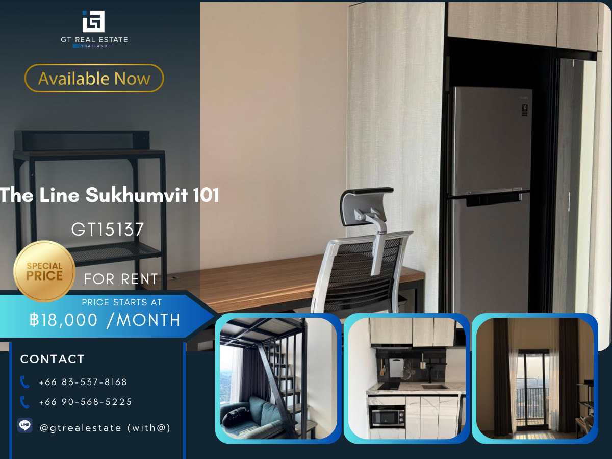 For RentCondoOnnut, Udomsuk : Condo The Line Sukhumvit 101, convenient travel, near BTS, there is a shuttle, beautiful room, fully furnished, ready to move in!