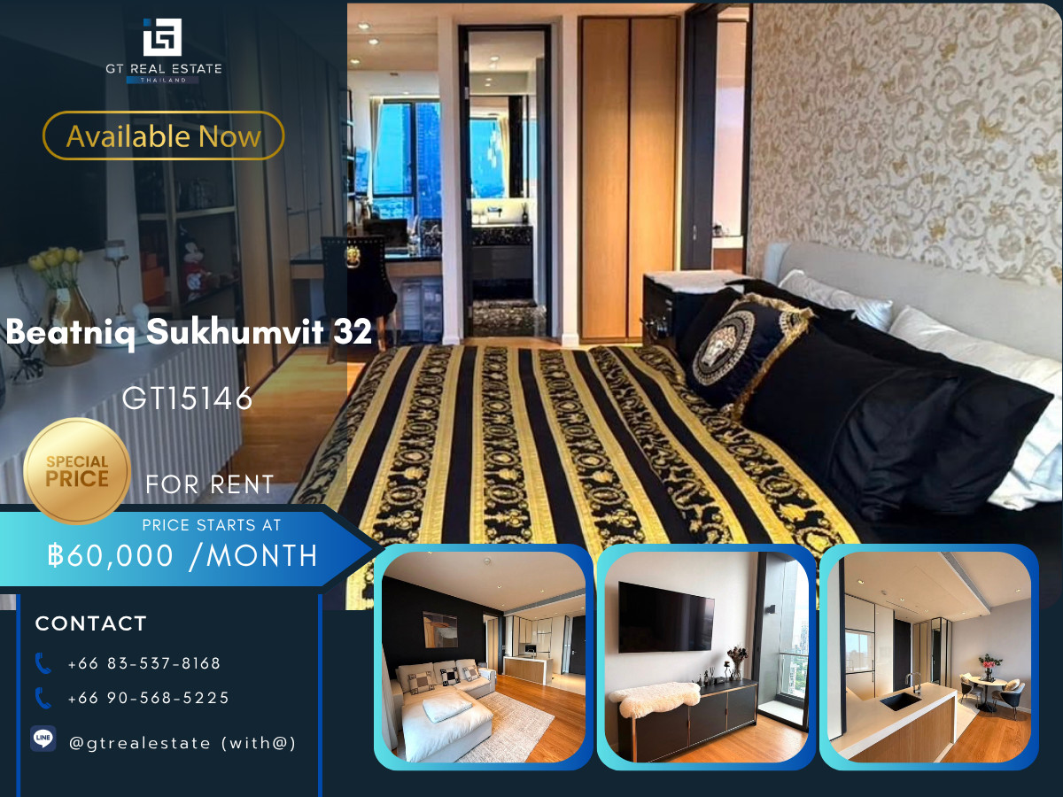 CondoSukhumvit, Asoke, Thonglor : Condo Beatniq Sukhumvit 32, convenient travel, near BTS, there is a shuttle, beautifully decorated room, fully furnished, ready to move in!!