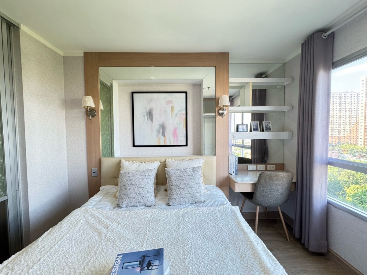 ให้เช่าคอนโดรัตนาธิเบศร์ สนามบินน้ำ พระนั่งเกล้า : ให้เช่า ลุมพินีพาร์ค รัตนาธิเบศร์–งามวงศ์วาน พร้อมอยู่ 35 ตร.ม. | ชั้น 8 ตึก D | หัวเตียงทิศใต้