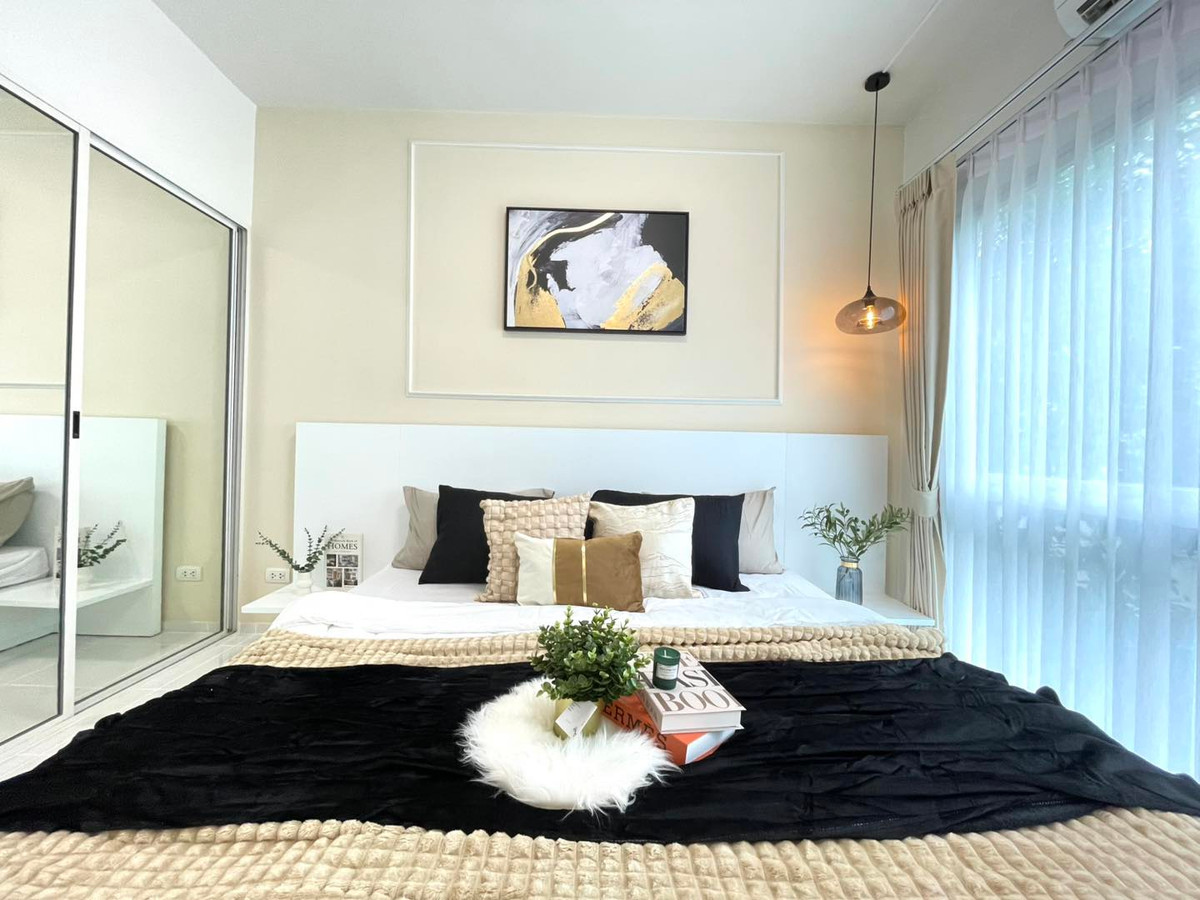 For SaleCondoOnnut, Udomsuk : K-6624, large, well-proportioned room, newly decorated, ready to move in, near BTS Si Nut.