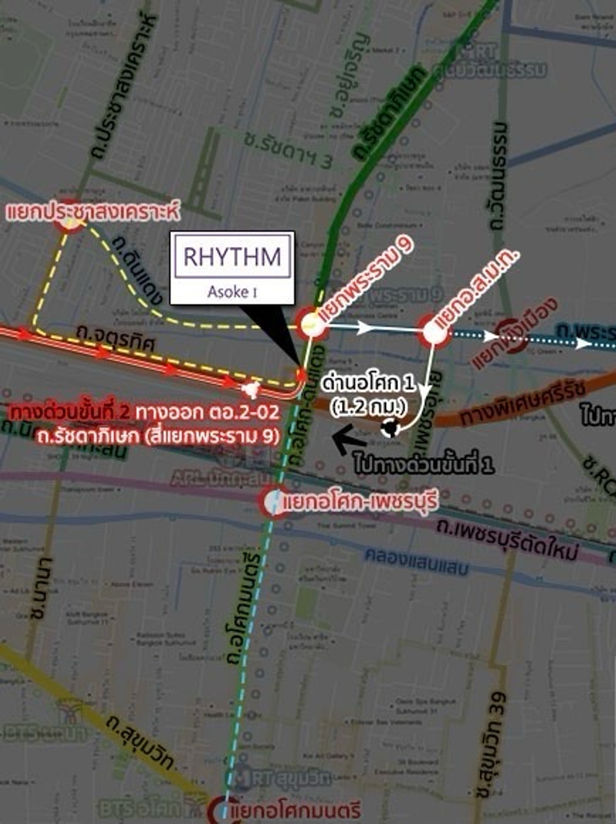 For RentCondoRama9, Petchburi, RCA : 🌈Available and ready to move in🍀Rhythm Asoke, 14th floor🍀 Beautiful view🌸14th floor⛔️⛔️NOT CO-AGENT⛔️⛔️