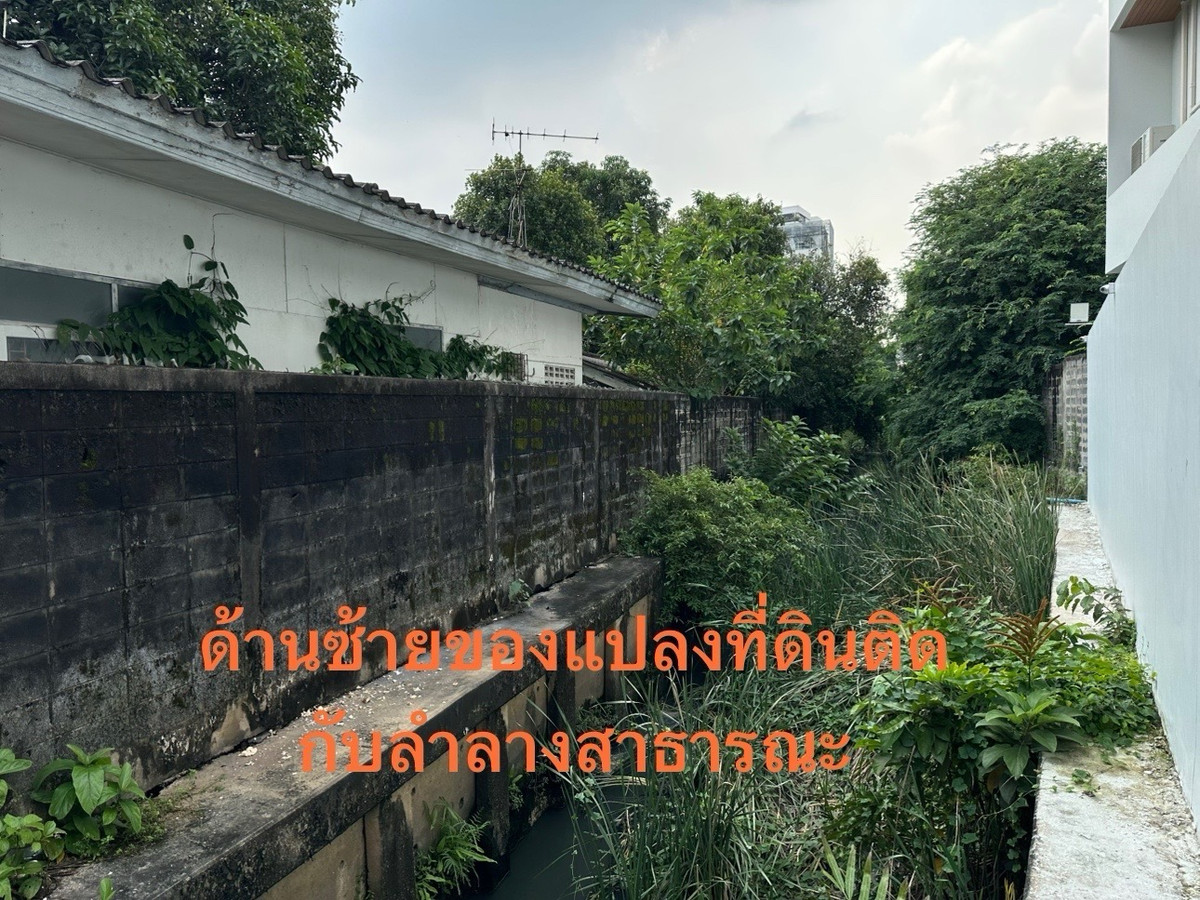 For SaleLandSukhumvit, Asoke, Thonglor : Land for sale, beautiful as before, Soi Thonglor 19, Sukhumvit 55, good location, next to the road on 2 sides, on the side next to a public canal.