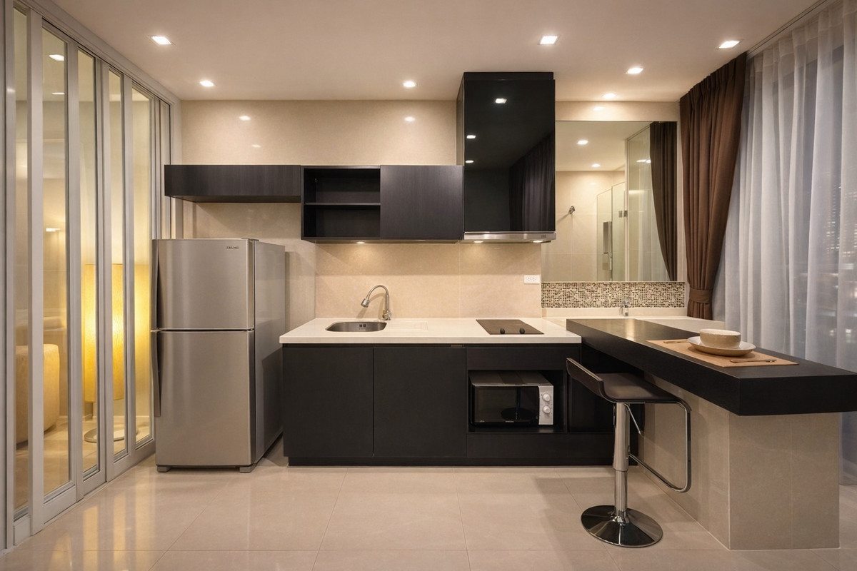 ให้เช่าคอนโดอ่อนนุช อุดมสุข : 🔥ให้เช่าด่วน🔥ริทึ่ม สุขุมวิท 44/1 ห้องกว้าง ตกแต่งสวย เฟอร์นิเจอร์ครบพร้อมเข้าอยู่ ติดรถไฟฟ้า BTS พระโขนง