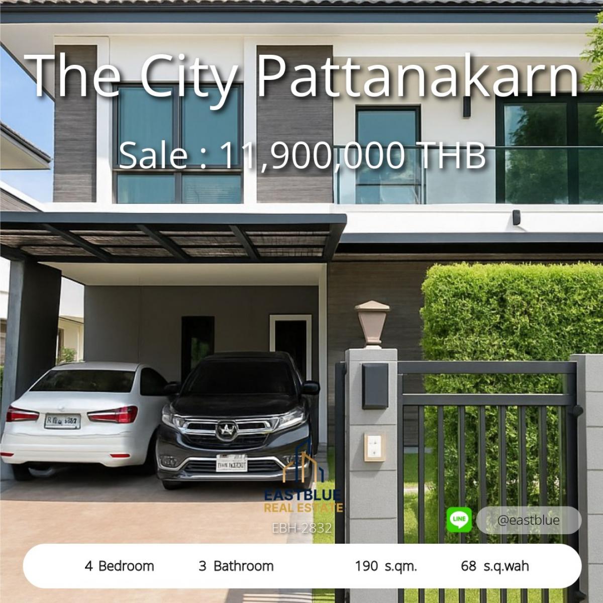 For SaleHousePattanakan, Srinakarin : Luxury house, 4 bedrooms, ready to move in, Pattanakarn location. 
Luxury 4-Bedroom Home Ready to Move In, Prime Pattanakarn Location