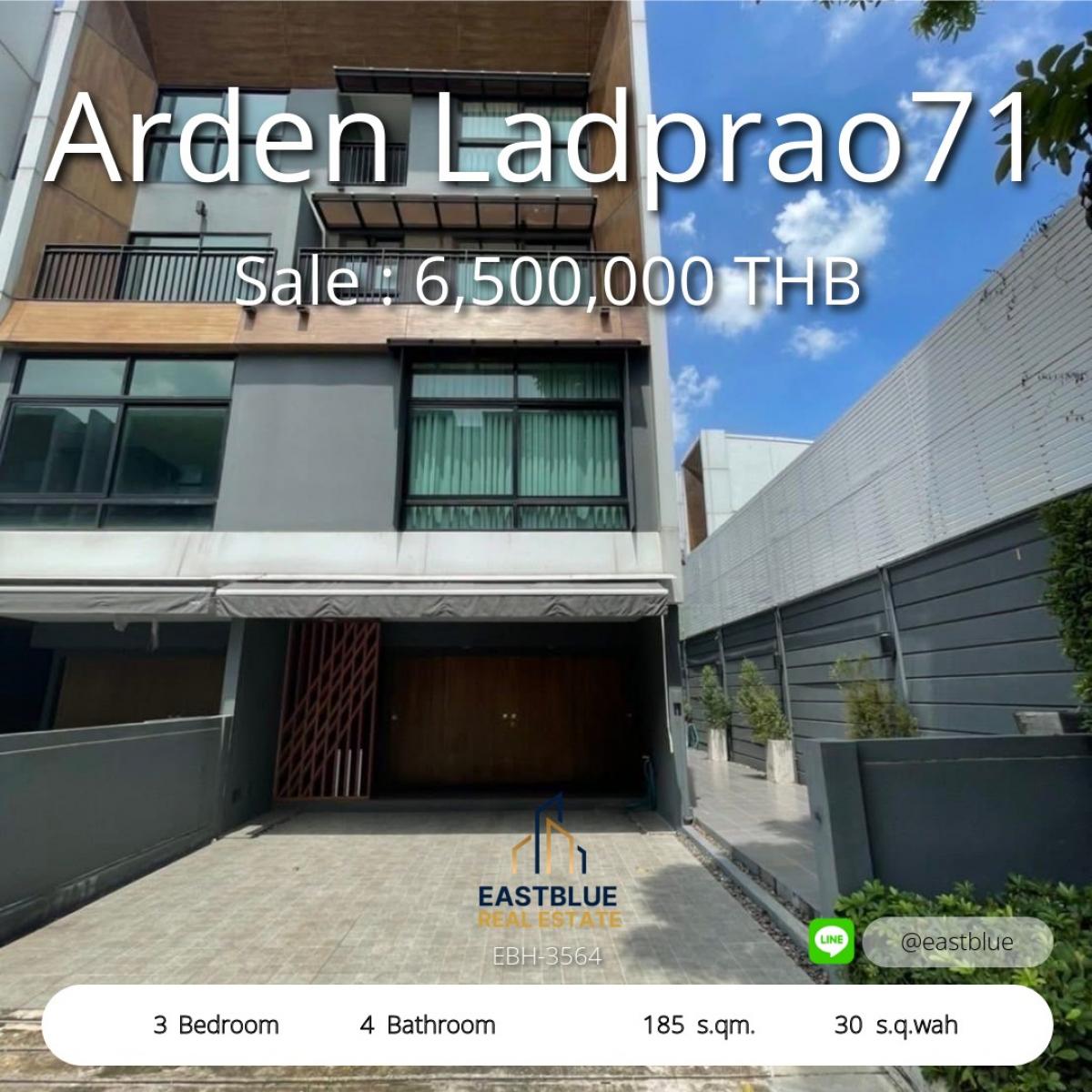 For SaleTownhomeChokchai 4, Ladprao 71, Ladprao 48, : House Arden Ladprao 71, corner house, 3 bedrooms, special price 6.5 million, hurry and grab it! 
Townhome with 5 air conditioners near Central East View. Very convenient to travel.