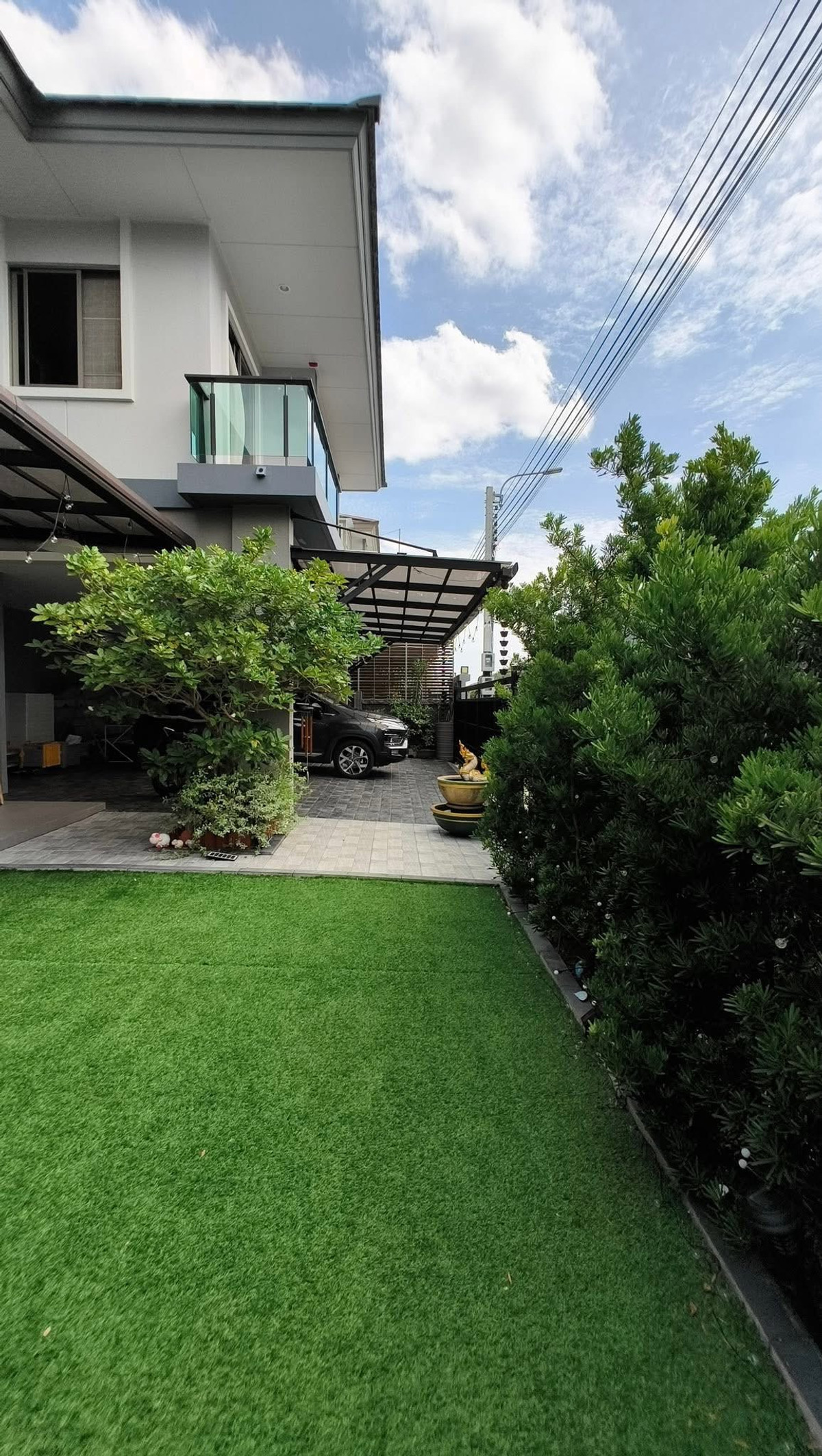 For SaleHouseChaengwatana, Muangthong : Luxury detached house for sale modern style Simple, elegant but perfect in every corner. The Palm Chaengwattana-Chaiyaphruek 70 square meters.