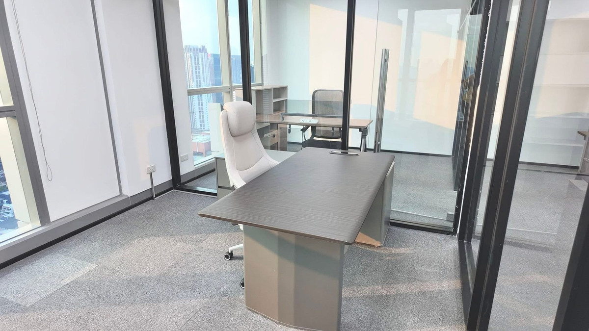 For RentOfficeRama9, Petchburi, RCA : WoKii @V One Tower 89sqm Fully Furnished Ready to Move Premium Serviced Office Space For RENT Near MRT Rama9 Central Rama9 