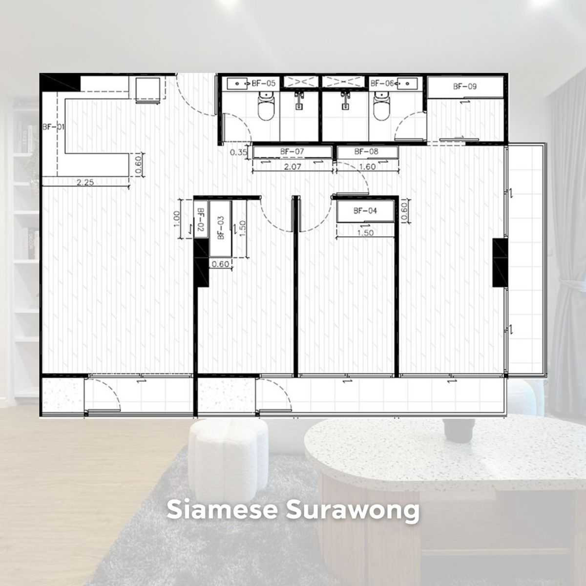 For SaleCondoSilom, Saladaeng, Bangrak : Condo for sale near Chula, 3 bedrooms, 2 bathrooms, 2 parking spaces (Fixed 1, not Fixed 1) 
